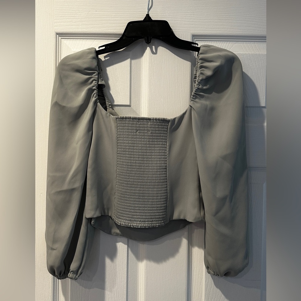 Light green Puff Sleeve Blouse